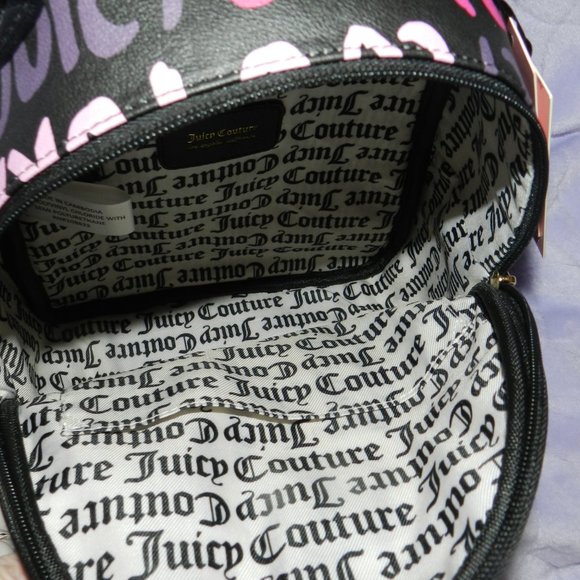 Juicy Coulture Love Letters 3 Peice Backpack, Pouch,Shoulder Bag Set Black NEW - Picture 6 of 15